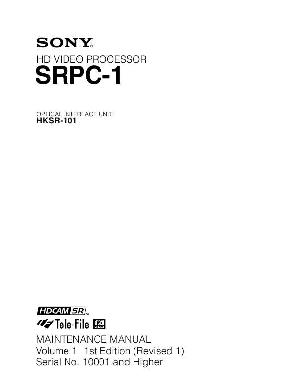 Сервисная инструкция Sony SRPC-1, VOLUME 1 ― Manual-Shop.ru