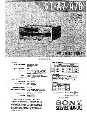 Сервисная инструкция Sony ST-A7, ST-A7B ― Manual-Shop.ru