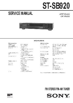 Сервисная инструкция Sony ST-SB920 ― Manual-Shop.ru