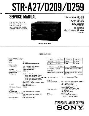 Сервисная инструкция Sony STR-A27, STR-D209, STR-D259 ― Manual-Shop.ru