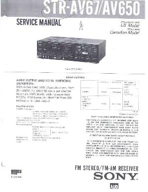 Сервисная инструкция Sony STR-AV67, STR-AV650 ― Manual-Shop.ru