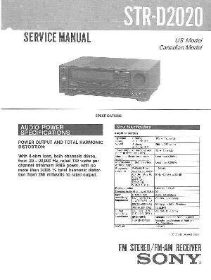 Сервисная инструкция Sony STR-D2020 ― Manual-Shop.ru