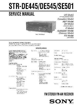 Сервисная инструкция Sony STR-DE445, STR-DE545, STR-SE501 ― Manual-Shop.ru