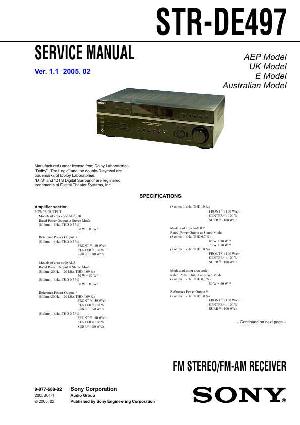 Сервисная инструкция Sony STR-DE497 ― Manual-Shop.ru