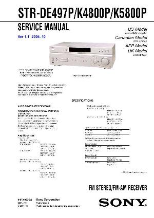 Сервисная инструкция Sony STR-DE497, STR-K4800P, STR-K5800P ― Manual-Shop.ru