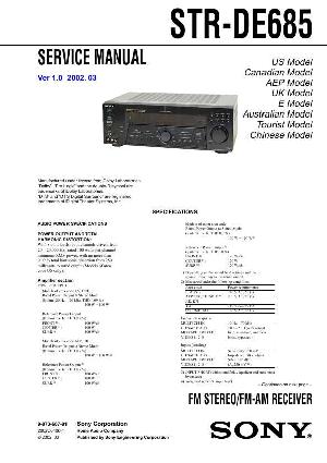 Сервисная инструкция Sony STR-DE685 ― Manual-Shop.ru