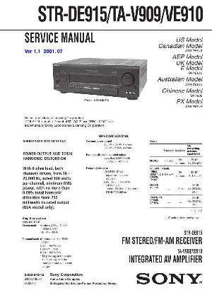 Сервисная инструкция Sony STR-DE915, TA-V909, TA-VE910 ― Manual-Shop.ru