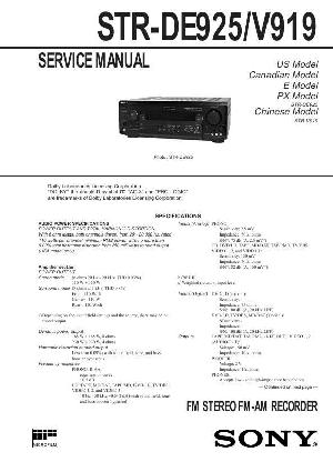 Сервисная инструкция Sony STR-DE925, STR-V919 ― Manual-Shop.ru