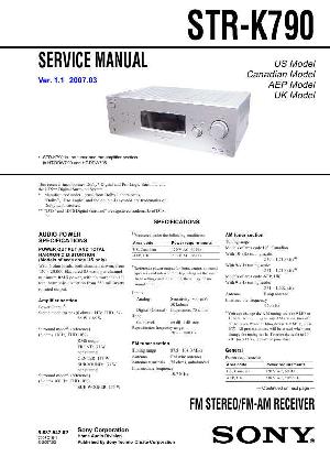 Сервисная инструкция Sony STR-K790 ― Manual-Shop.ru
