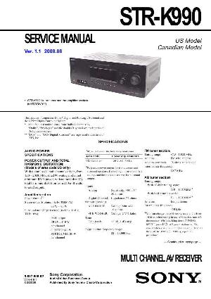 Сервисная инструкция Sony STR-K990 ― Manual-Shop.ru