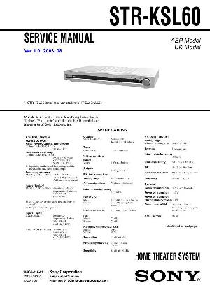 Сервисная инструкция Sony STR-KSL60 ― Manual-Shop.ru