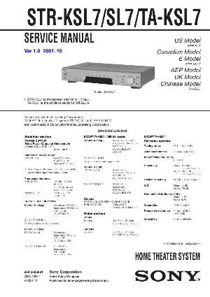 Сервисная инструкция Sony STR-KSL7, STR-SL7, TA-KSL7 (HT-SL7, HT-SL7A) ― Manual-Shop.ru