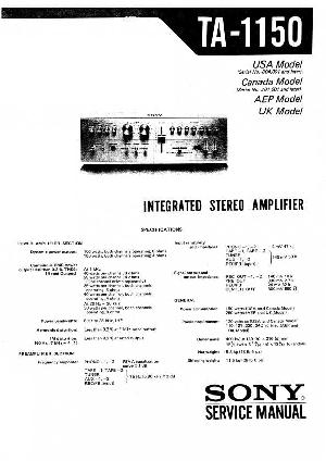 Сервисная инструкция Sony TA-1150 ― Manual-Shop.ru
