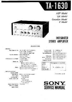 Сервисная инструкция Sony TA-1630 ― Manual-Shop.ru
