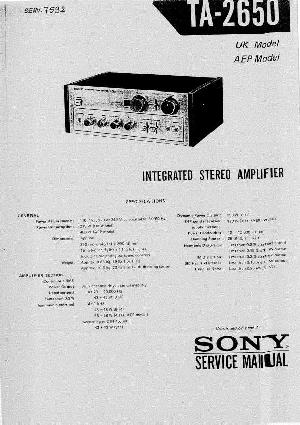 Сервисная инструкция Sony TA-2650 ― Manual-Shop.ru