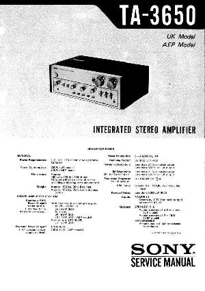 Сервисная инструкция Sony TA-3650 ― Manual-Shop.ru