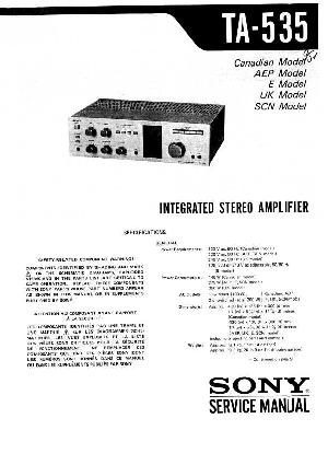Сервисная инструкция Sony TA-535 ― Manual-Shop.ru