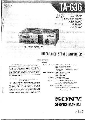 Сервисная инструкция Sony TA-636 ― Manual-Shop.ru
