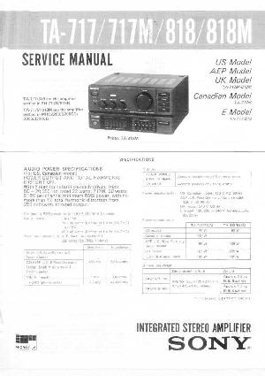 Сервисная инструкция Sony TA-717, TA-717M, TA-818, TA-818M ― Manual-Shop.ru
