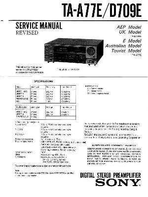 Сервисная инструкция Sony TA-A77E D709E ― Manual-Shop.ru