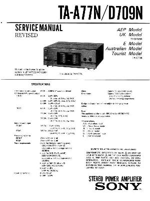 Сервисная инструкция Sony TA-A77N D709N ― Manual-Shop.ru