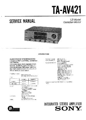 Сервисная инструкция Sony TA-AV421 ― Manual-Shop.ru