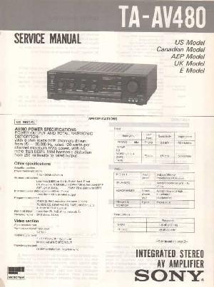 Сервисная инструкция Sony TA-AV480 ― Manual-Shop.ru