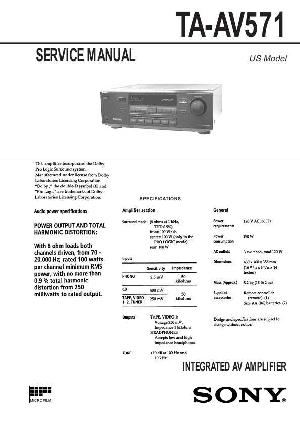 Сервисная инструкция Sony TA-AV571 ― Manual-Shop.ru