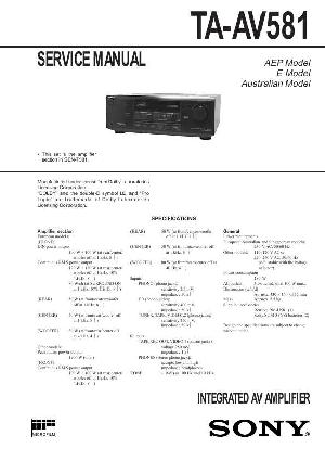 Сервисная инструкция Sony TA-AV581 (SEN-T581) ― Manual-Shop.ru
