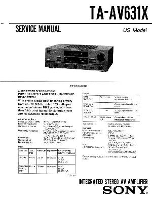Сервисная инструкция Sony TA-AV631X ― Manual-Shop.ru