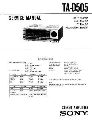 Сервисная инструкция Sony TA-D505 ― Manual-Shop.ru