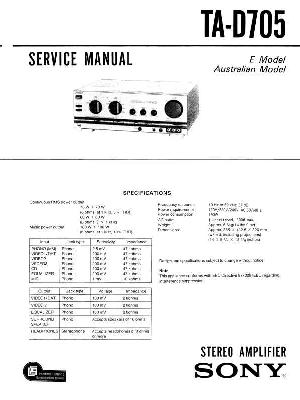 Сервисная инструкция Sony TA-D705 ― Manual-Shop.ru