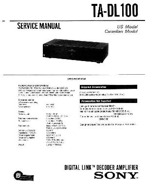 Сервисная инструкция Sony TA-DL100 ― Manual-Shop.ru