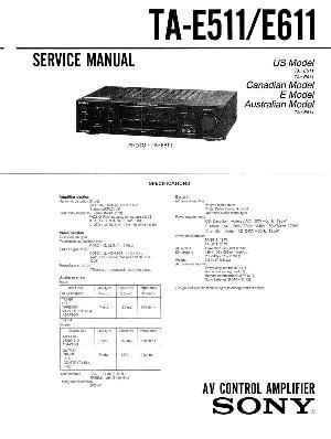 Сервисная инструкция Sony TA-E511, TA-E611 ― Manual-Shop.ru