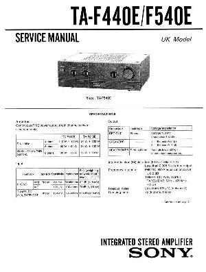 Сервисная инструкция Sony TA-F440E, TA-F540E ― Manual-Shop.ru