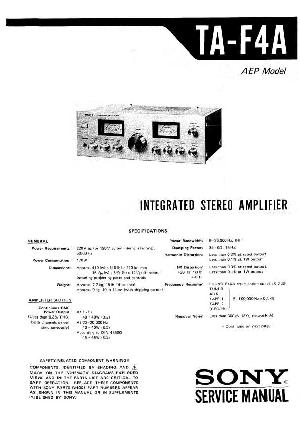 Сервисная инструкция Sony TA-F4A ― Manual-Shop.ru