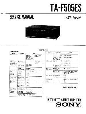 Сервисная инструкция Sony TA-F505ES ― Manual-Shop.ru