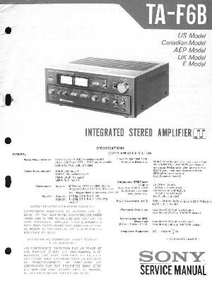Сервисная инструкция Sony TA-F6B ― Manual-Shop.ru