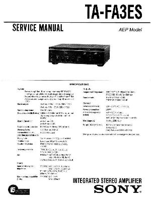 Сервисная инструкция Sony TA-FA3ES ― Manual-Shop.ru