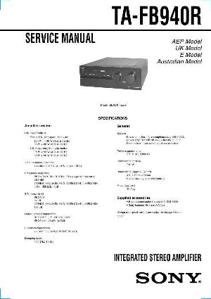 Сервисная инструкция Sony TA-FB940R ― Manual-Shop.ru