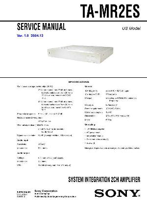 Сервисная инструкция Sony TA-MR2ES ― Manual-Shop.ru