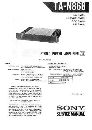 Сервисная инструкция Sony TA-N86B ― Manual-Shop.ru