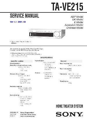 Сервисная инструкция Sony TA-VE215 ― Manual-Shop.ru