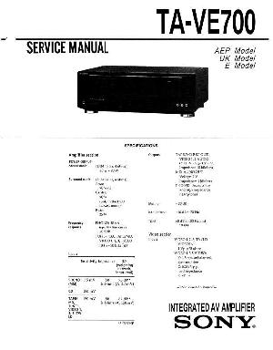 Сервисная инструкция Sony TA-VE700 ― Manual-Shop.ru