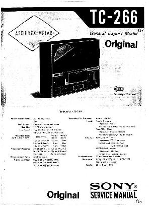 Сервисная инструкция Sony TC-266 ― Manual-Shop.ru