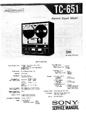 Сервисная инструкция Sony TC-651 ― Manual-Shop.ru