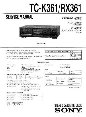 Сервисная инструкция Sony TC-K361, TC-RX361 ― Manual-Shop.ru