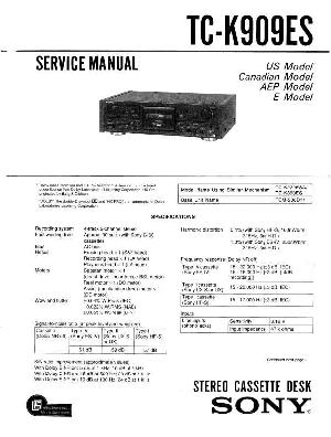 Сервисная инструкция Sony TC-K909ES ― Manual-Shop.ru