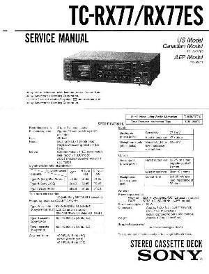 Сервисная инструкция Sony TC-RX77, TC-RX77ES ― Manual-Shop.ru