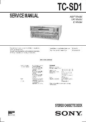 Сервисная инструкция Sony TC-SD1 ― Manual-Shop.ru